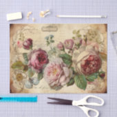 Papier Mousseline Jolies Fleurs Roses (Artisanat)