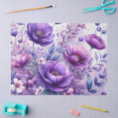 Papier Mousseline Jolies Fleurs Violettes (Artisanat)