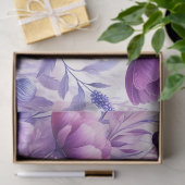 Papier Mousseline Jolies Fleurs Violettes (Cadeau)