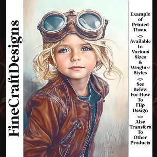 Papier Mousseline Jolies Lunettes d'aviateur Steampunk Fille W9 Déco