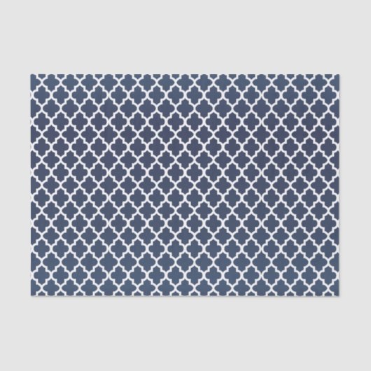 Papier Mousseline Jolis bleu d'ardoise et motif de Quatrefoil (Recto)