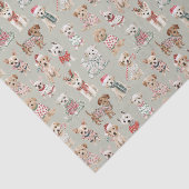 Papier Mousseline Jolis chiens de Noël (Détail)
