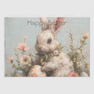 Papier Mousseline Jolis œufs de lapin Fleurs Pâques