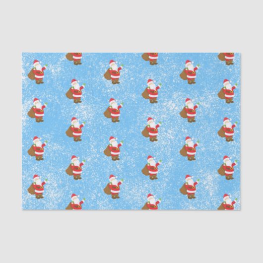 Papier Mousseline Jolly Ole Saint Nick Blue Éponge Peinture Neige (Recto)