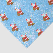 Papier Mousseline Jolly Ole Saint Nick Blue Éponge Peinture Neige (Détail)