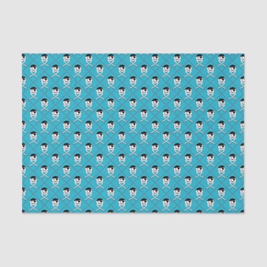 Papier Mousseline Jolly roger sur Arrière - plan Turquoise et Accent (Recto)
