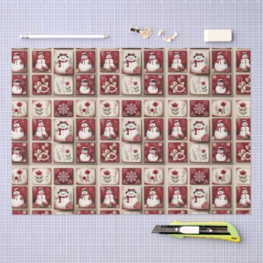 Papier Mousseline Jolly Snowmen (Artisanat)