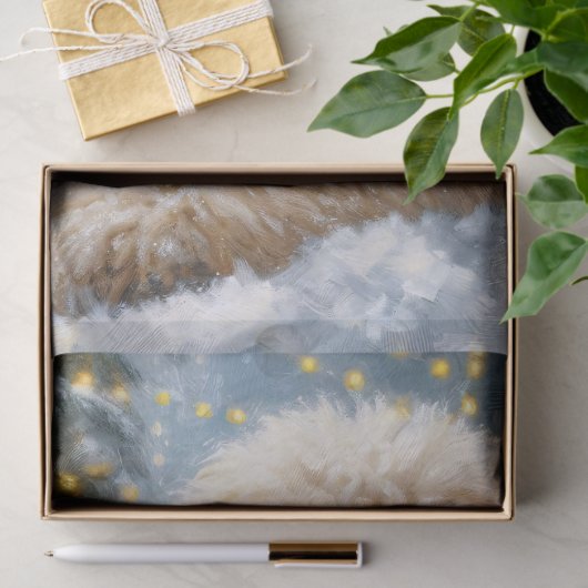 Papier Mousseline Jote Goldendoodle Winter Wonderland Découpage (Cadeau)