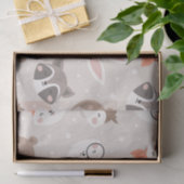 Papier Mousseline Jote Motif d'animaux de bois (Cadeau)