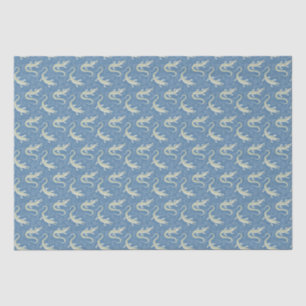 Papier Mousseline Jouer Alligator Vert Paisley sur Bleu