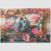 Papier Mousseline Jouer Gothique Gargoyle Rose Floral Découpage (Recto)