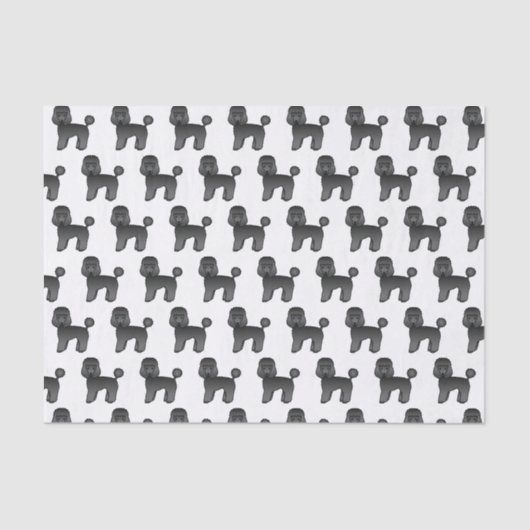 Papier Mousseline Jouet noir Poodle mignon Motif de dessin de chien (Recto)