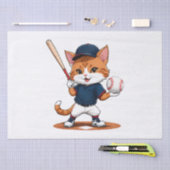 Papier Mousseline Joueur de baseball chat (Artisanat)
