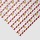 Papier Mousseline Joueur de baseball de Noël - Rouge Vert (Détail)