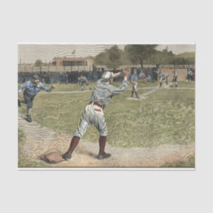 Papier Mousseline Joueur de baseball lancé à la deuxième base