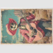Papier Mousseline Joueur de guitare Sombrero Decoupage Skeleton (Recto)