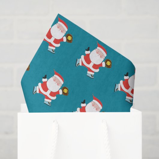 Papier Mousseline Joueuse de softball Noël (Sac cadeau)