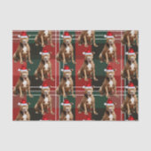 Papier Mousseline Jour Brown Pitbull Chien rouge Plaid Noël (Recto)