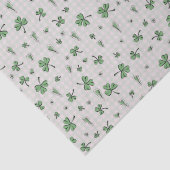 Papier Mousseline Jour de la Saint Patrick rose et vert En vichy (Détail)