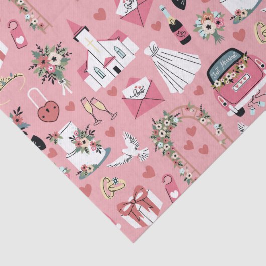 Papier Mousseline Jour De Mariage En Rose (Détail)