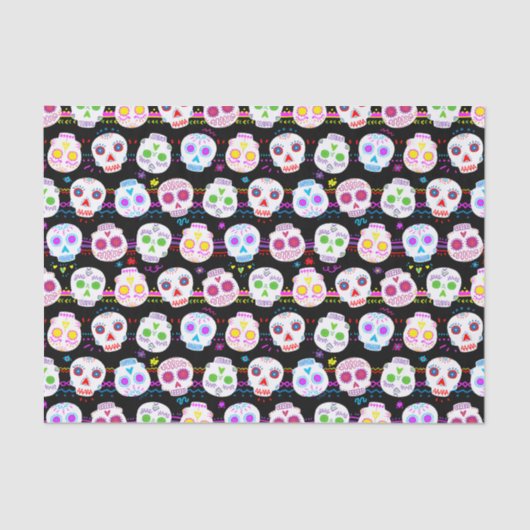 Papier Mousseline Jour des crânes de sucre morts (Recto)