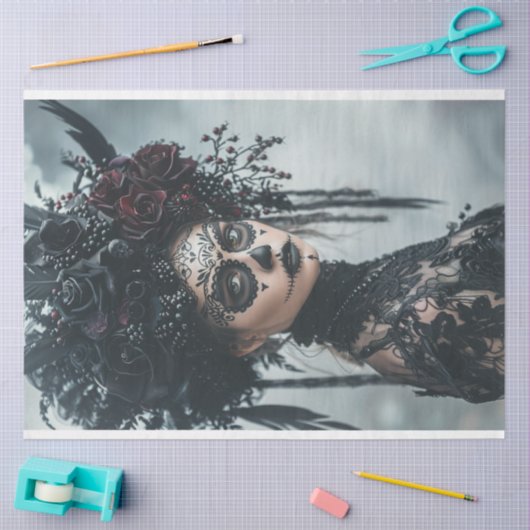 Papier Mousseline Jour des morts (Artisanat)