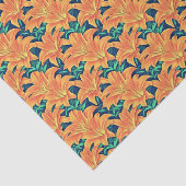 Papier Mousseline Jour d'Orange avec des Feuilles verts (Détail)