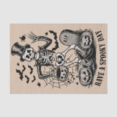 Papier Mousseline Jour éffrayant Halloween Witch Squelette (Recto)