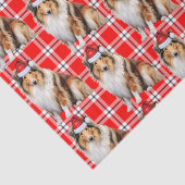 Papier Mousseline Jour férié avec Rough Collie Chien Noël (Détail)
