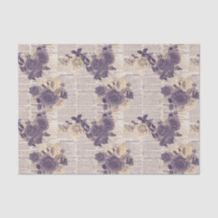 Papier Mousseline Journal Floral violet