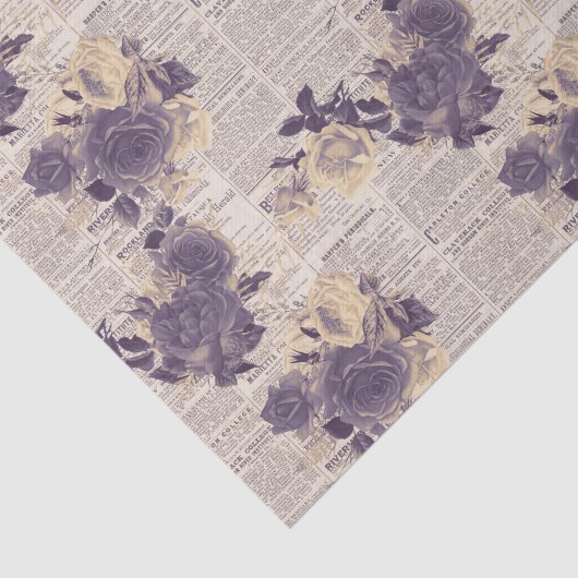 Papier Mousseline Journal Floral violet (Détail)