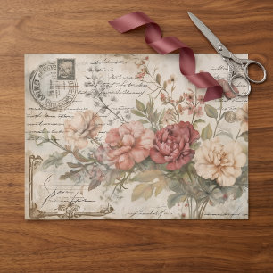 Papier Mousseline Journal Intime Roses Vintage