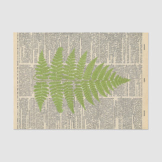 Papier Mousseline Journal vintage avec Découpage Feuille verte