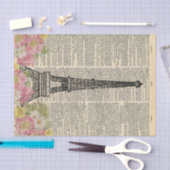 Papier Mousseline Journal vintage avec fleurs Paris Découpage (Artisanat)