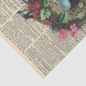 Papier Mousseline Journal vintage avec oiseaux Nest Decoupage (Détail)