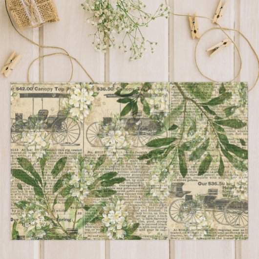Papier Mousseline Journal vintage Botanique