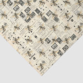 Papier Mousseline Journal vintage et abeilles (Détail)