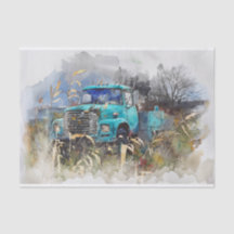 Jours Passés, Camionnette Vintage Sarcelle