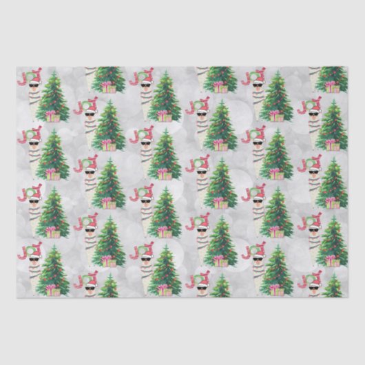 Papier Mousseline Joy Typography | Christmas Llama Motif (Recto)