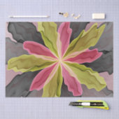 Papier Mousseline Joy, Vert rose Anthracite Imaginaire Fleur Fractal (Artisanat)