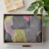 Papier Mousseline Joy, Vert rose Anthracite Imaginaire Fleur Fractal (Cadeau)