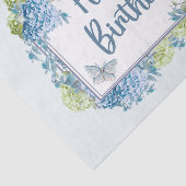 Papier Mousseline Joyeuse aquarelle d'anniversaire Blue Hydrangea Fl (Détail)