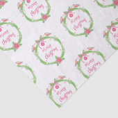 Papier Mousseline Joyeuse aquarelle Noël Holly Wreath (Détail)