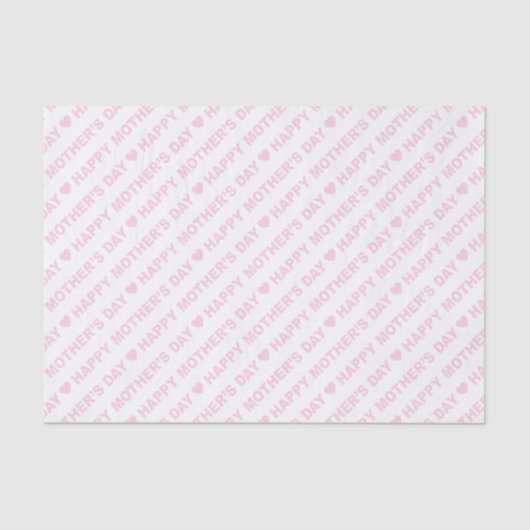 Papier Mousseline Joyeuse fête des mères rose pâle sur blanc (Recto)