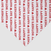 Papier Mousseline Joyeuse fête des mères rouge foncé sur blanc (Détail)