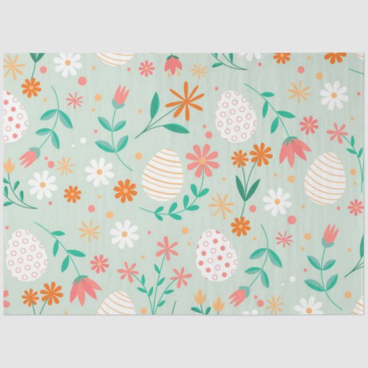 Papier Mousseline Joyeuse florale d'oeufs de Pâques (Recto)