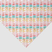 Papier Mousseline Joyeuse Typographie colorée d'anniversaire  (Détail)