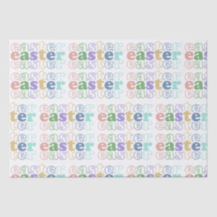 Papier Mousseline Joyeuse Typographie colorée de Pâques