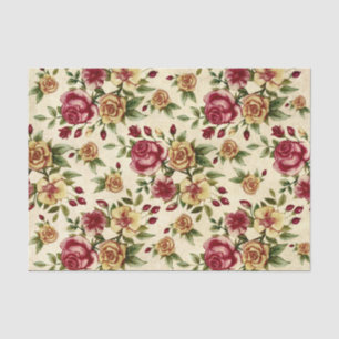 Papier Mousseline Joyeuses et mignonnes roses jaunes et rouges