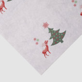 Papier Mousseline Joyeuses fêtes Arbre de Noël et Cerfs (Détail)